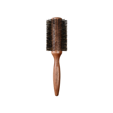 Round Brush in Mahogany Wood with Reinforced Boar Hair Bristles - 65mm