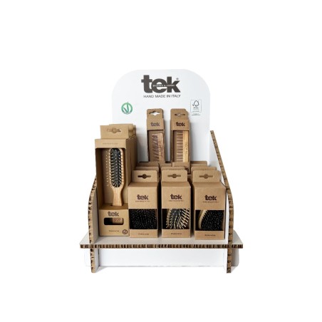Tek Men's Wooden Brush Counter Display - 36 Pieces