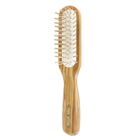 Rectangular Brush with Short Pins in Olive Wood
