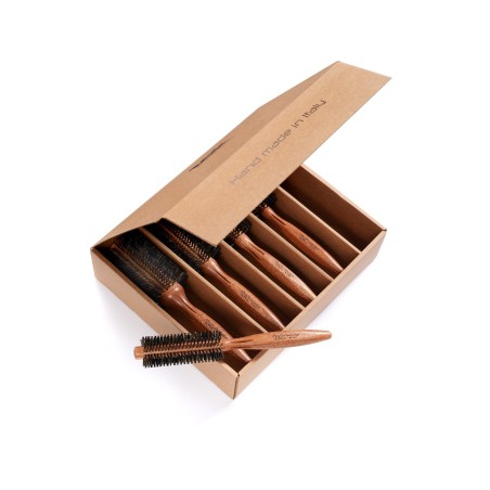 Reinforced Boar Hair and Mahogany Wood Round Brush Kit