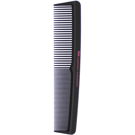 Wide/fine-tooth comb in antibacterial pure carbon alloy