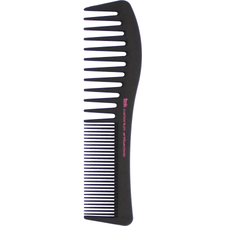 Afro and fine-tooth cutting comb in antibacterial pure carbon alloy