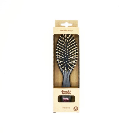 Large Oval Black Brush with Short Pins
