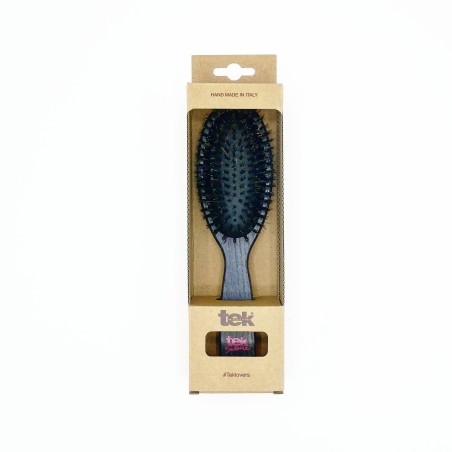 Large Oval Black Brush with Boar Hair Bristles