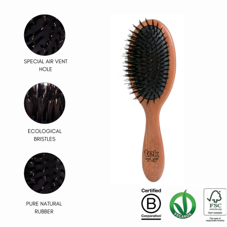 Oval Mahogany Brush with Long Pins
