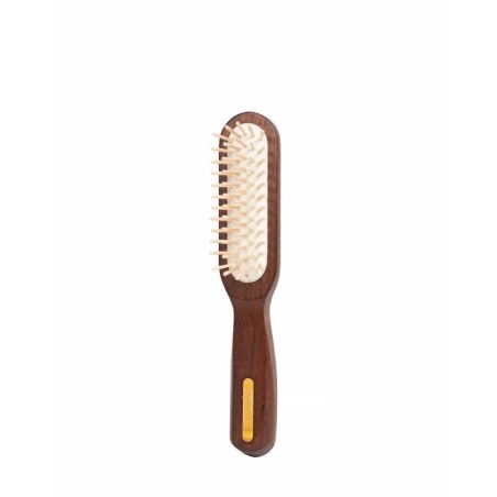 Rectangular Brush with Short Pins in Ovangkol Wood